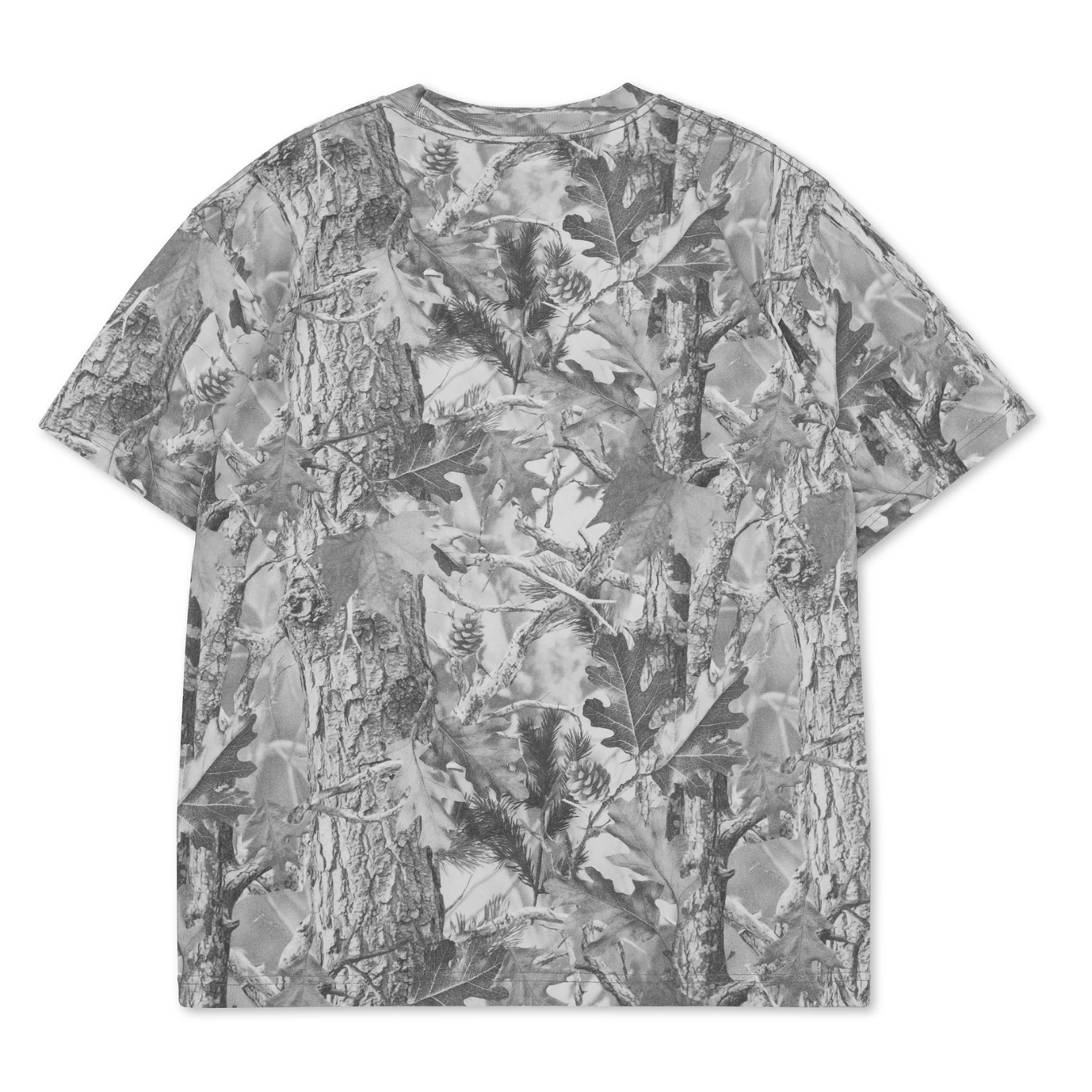 Grey Camo Logo Tee | Short Sleeve Heavy Weight Tee | Grey Wood Camo