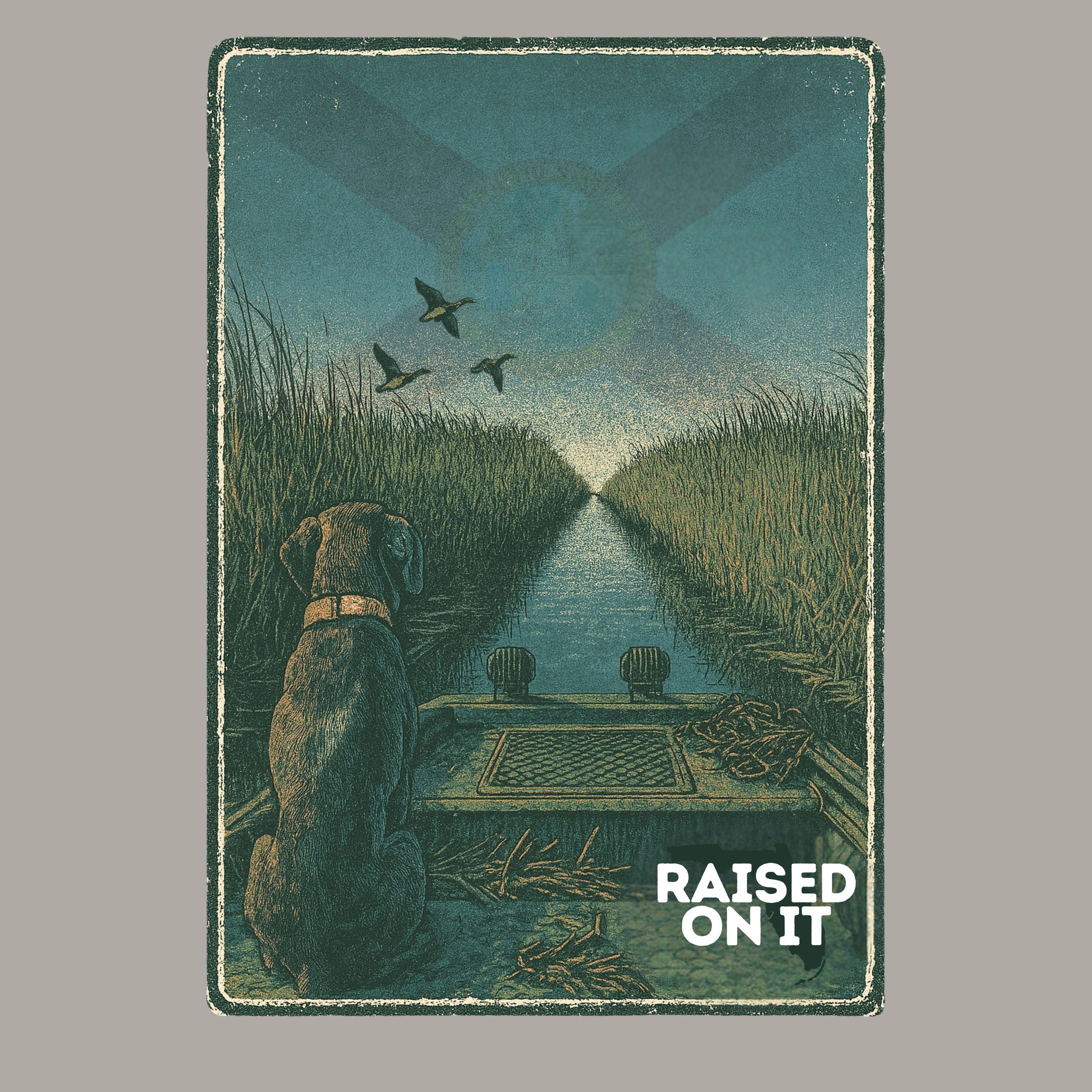 Florida Waterfowl | Mudboat Artwork | Light Grey Comfort Tee