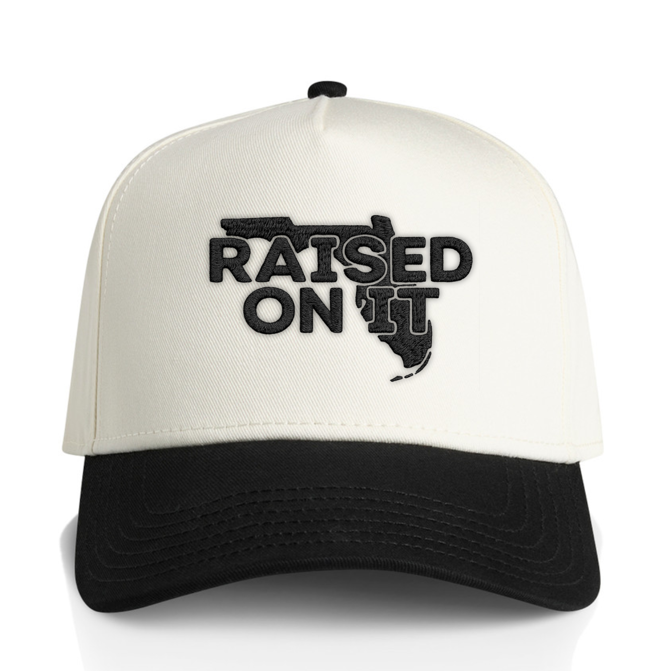 Raised On It | Florida Logo | Embroidered Trucker Hat