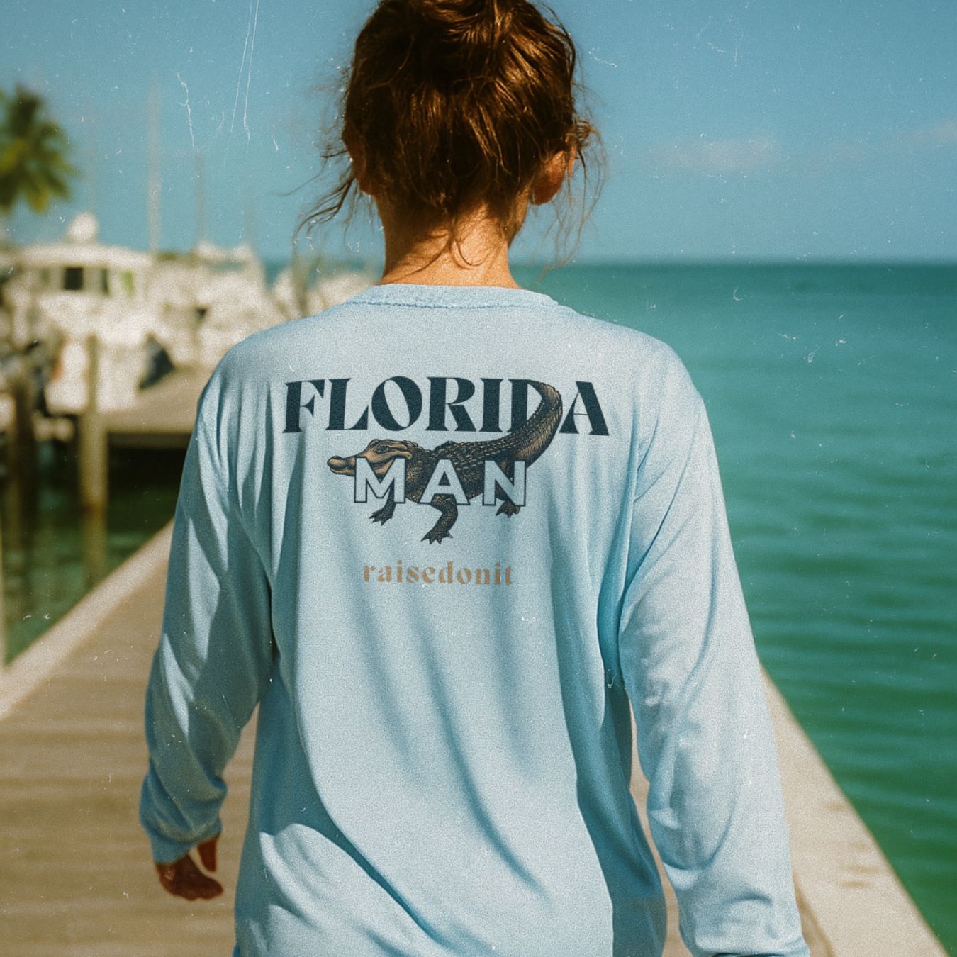 Florida Man Performance | Light Blue | Long Sleeve Performance Shirt