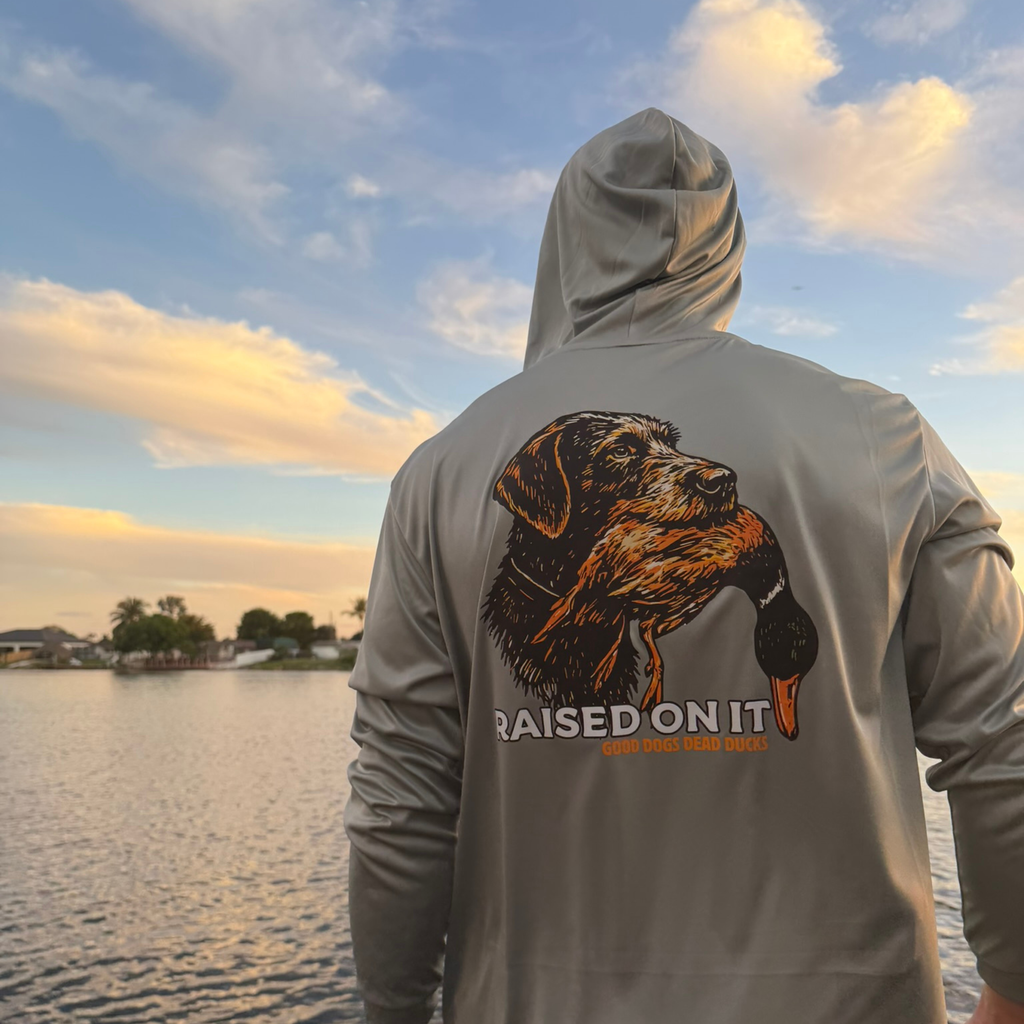 Good Dogs Dead Ducks | Long Sleeve Performance Hoodie | Steel Grey