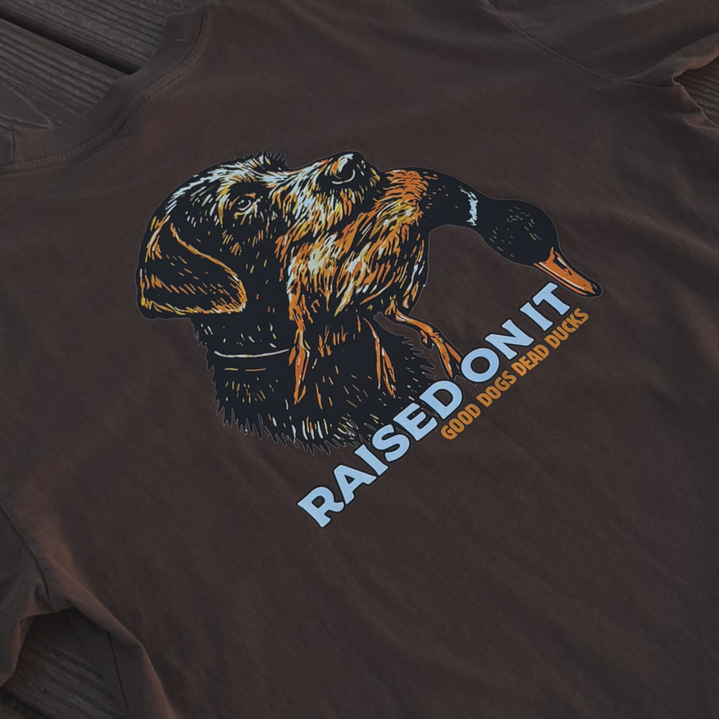 Good Dogs Dead Ducks | Heavy Weight Premium Tee | Brown Waterfowl Design