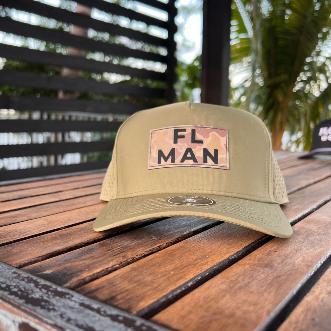 FL Man | Leather Patch Hat | Snapback Trucker Style