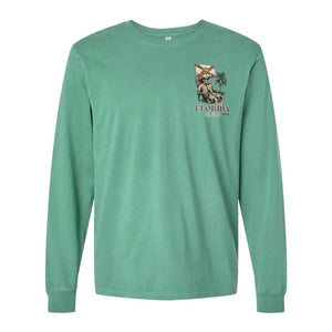 Florida Man Beach Skeleton | FL Green | Unisex Long Sleeve Comfort Tee