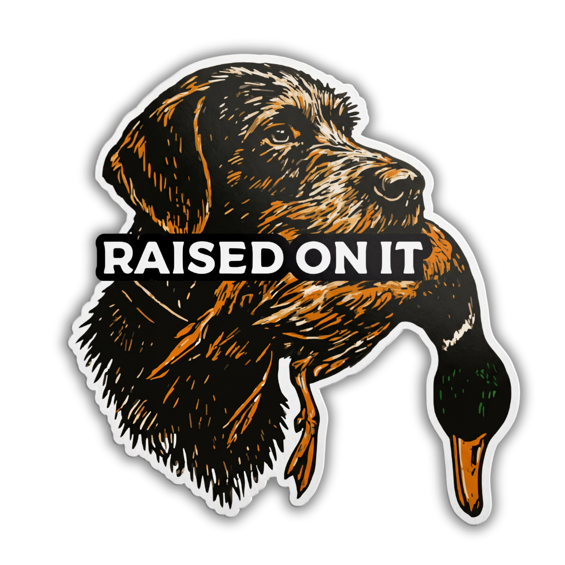 Raised On It - Duck Dog Vinyl Sticker | 3"