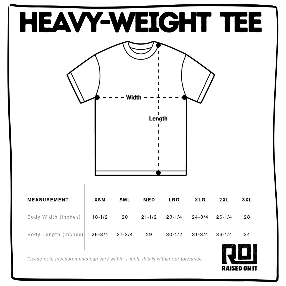 Florida Native | Panther Graphic | Heavyweight Premium Tee size chart