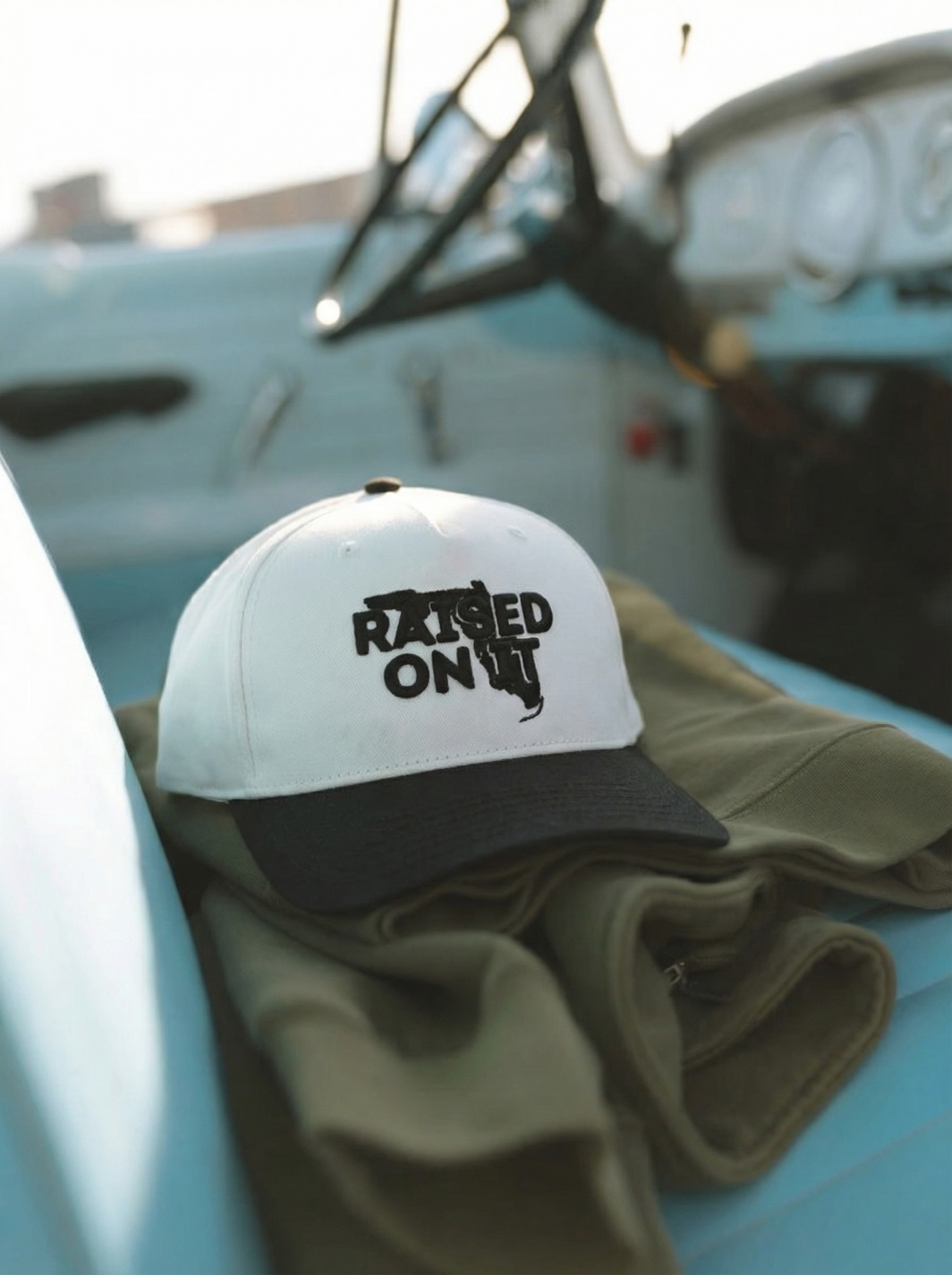 Raised On It B2G1 Hat Ad 05 - FL Logo White Black