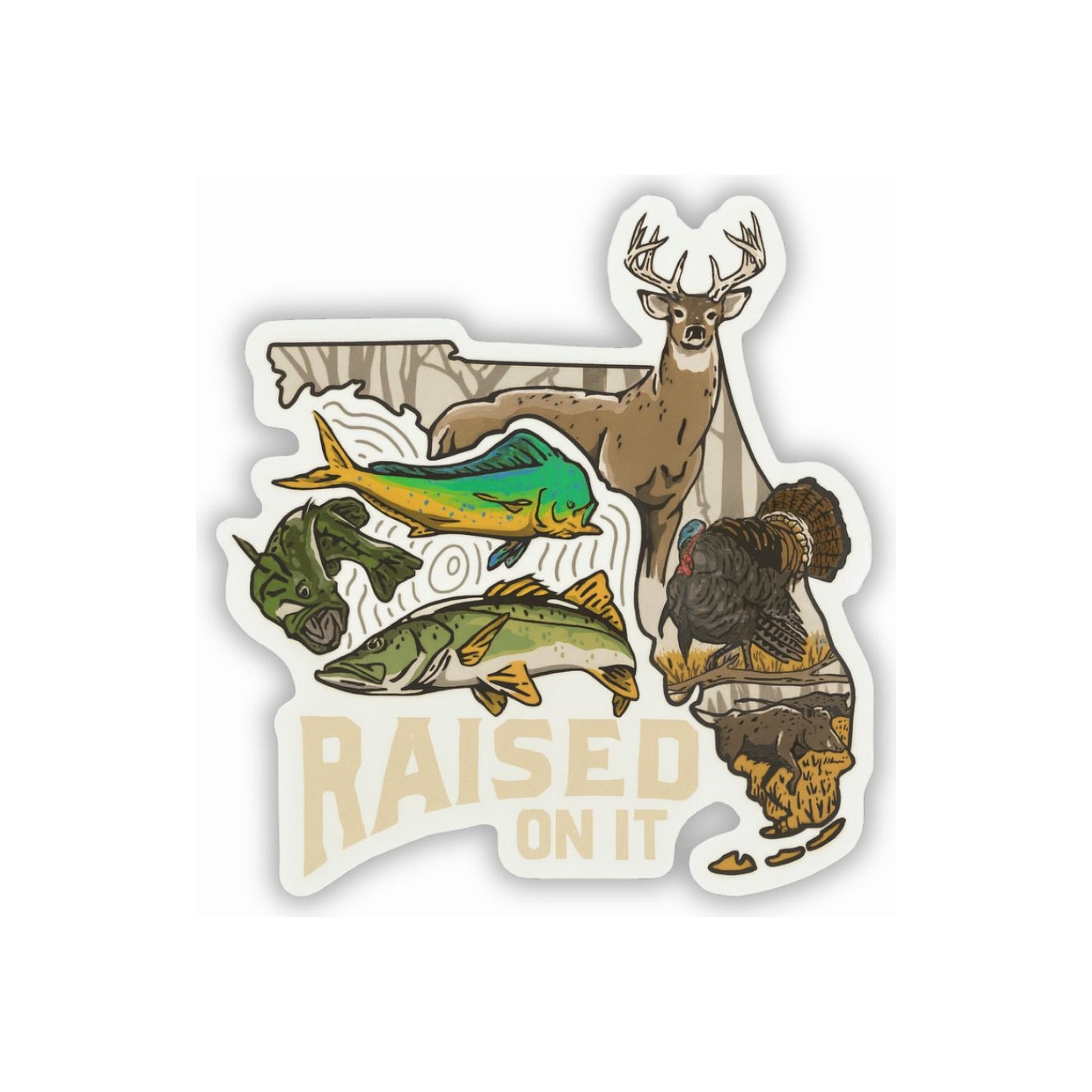 Raised On It – Florida Sportsman Vinyl Sticker | 3"