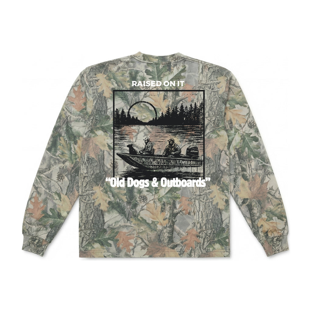 Old Dogs & Outboards | Long Sleeve Comfort Tee | Faded Camo