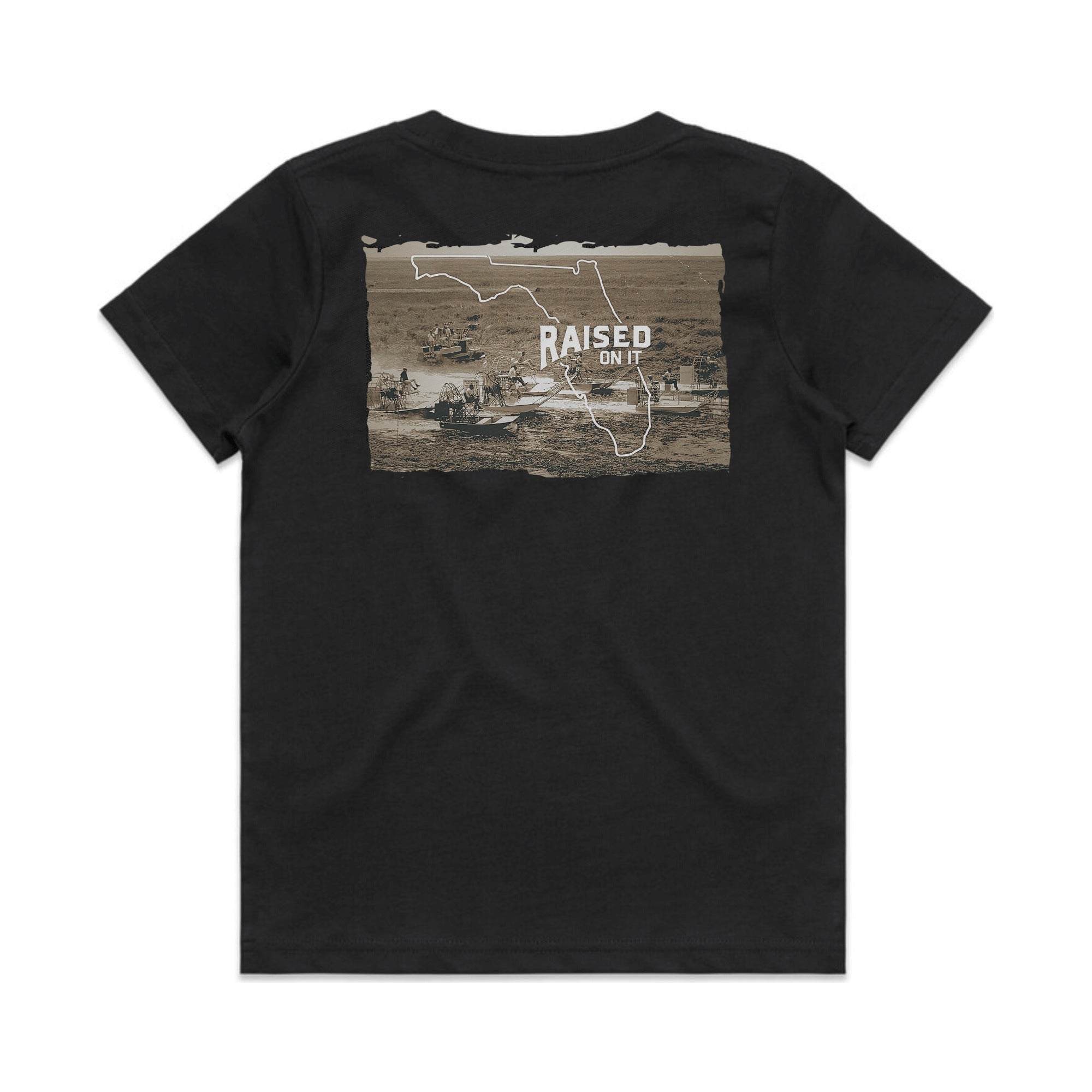 Youth & Toddler | Heritage Florida Airboat | Black | Unisex Short Sleeve Comfort Tee