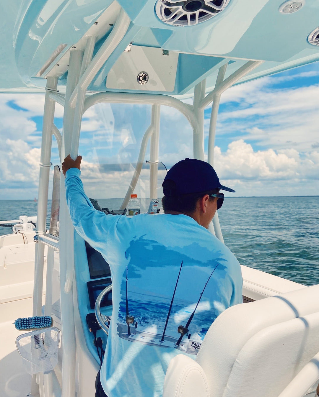 Angler's Outlook | Sky Blue | Unisex Long-Sleeve Comfort Tee with Pocket