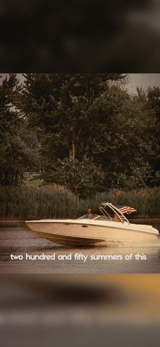 Free vintage Americana phone wallpaper — Flag boat