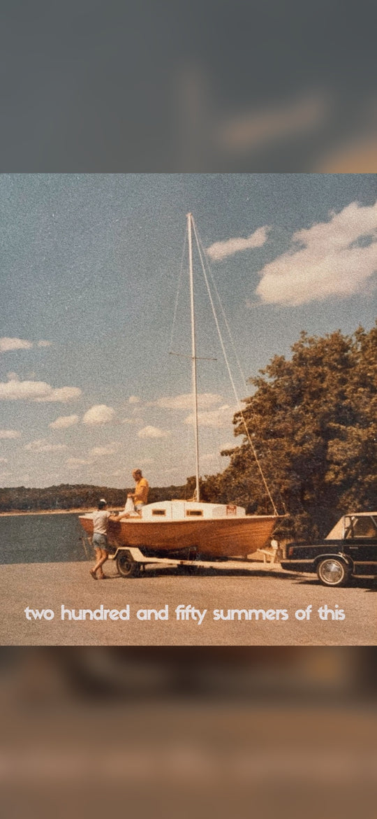 Free vintage Americana phone wallpaper — Sailboat trailer